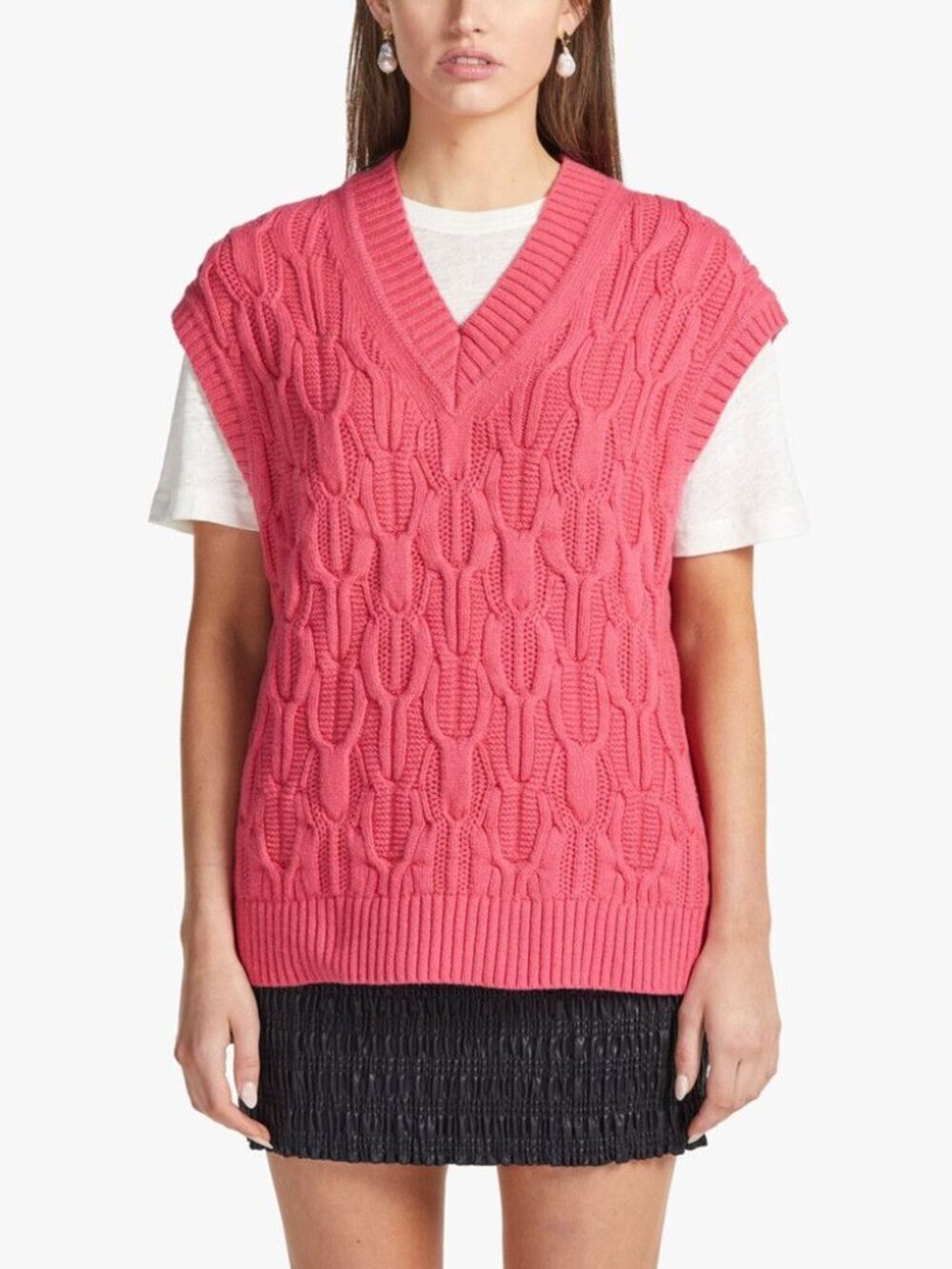 Samsoe Samsoe Mags Vest Honeysuckle Cable Knit Size S/M NWOT
